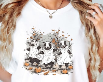 Retro Halloween Opossum Raccoon Ghost, Comfort Colors 90s Cute Shirt, Womens Halloween Shirt, Cute Fall Tee, Spooky Season Oversized TShirt
