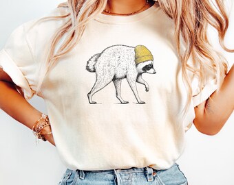 Jimothy Raccoon Fall tee, Comfort Colors  Raccoon with a beanie Shirt, Seattle Short Spine Raccoon T-Shirt, Viral Raccoon Meme, animal lover