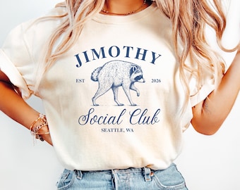 Jimothy Raccoon social club tee, Comfort Colors shirt, Seattle Short Spine Raccoon T-Shirt, Viral Raccoon Meme, animal lover sweatshirt