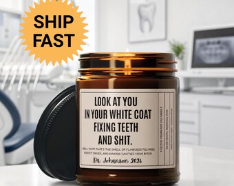 White Coat funny candle gift, Doctor Gift, Smells Like a White Coat, Med School Graduation Gift, Gift for Him, Medical Gift Idea for Doctor