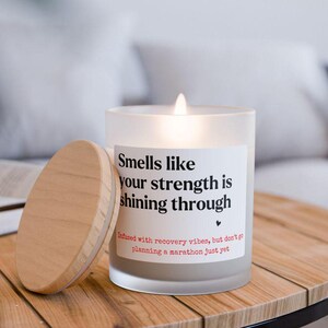 Encouragement Personalised Recovery Get Well Soon Candles Funny Gift for Friend Cozy Care Post Surgery Recovery Gift Frosted Glass Candle