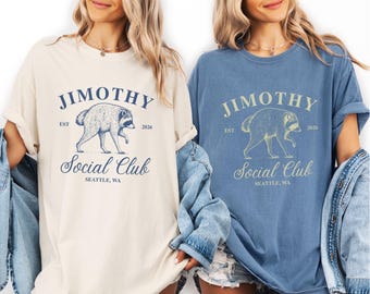 Jimothy Raccoon social club tee, Comfort Colors shirt, Seattle Short Spine Raccoon T-Shirt, Viral Raccoon Meme, animal lover sweatshirt