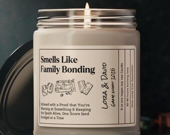 Board Game Personalized Gaming Gift for Couples Lovers Funny Candle, Smells Like Game Night,  GameNight Family Fun Gifts for Tabletop Gamers