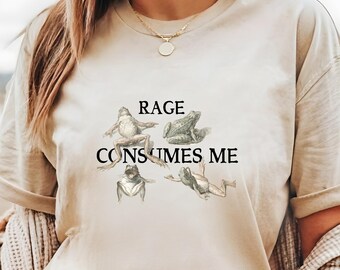 Rage Consumes Me Funny Frog Shirt, Frog Pond TShirt, Meme Frog Vintage Retro goblin core T-Shirt, Nature Lover Gift, Mental Health Sarcastic