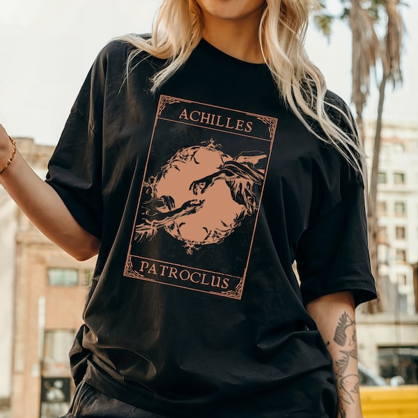 Achilles Patroclus T-shirt, Song Of Achilles Shirt Academia Clothing Bookish Booktok Dark Academia Greek Mythology Light Academia Homer Ilia