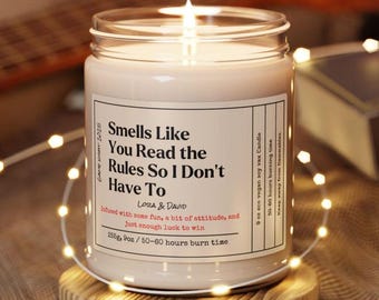 Smells like Funny Game Night Candle, Personalized Gaming Gift for Couples Board Game Lovers, GameNight Tabletop Family Fun Gifts for Players