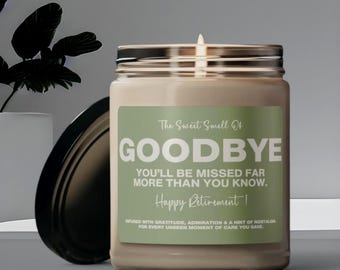 Retirement Candle Gift, New Beginnings Women Boss or Coworker Leaving, Funny Farewell Present, Legacy Gift Idea, Work colleague leaving gift