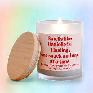 Custom Healing Recovery Get Well Soon Candles Funny Gift for Friend Long Distance Care Post Surgery Recovery Gift Frosted Glass Candle, 11oz