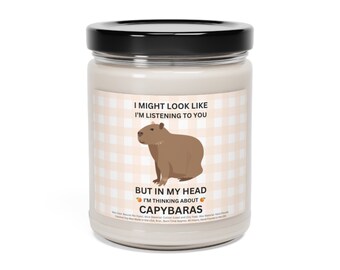 In meinem Kopf denke ich an Capybaras, Retro duftende Sojakerze, 9 Unzen Geschenk, niedliche Capybara-Kerze, Capybara-niedliche Tiergeschenke-Kerze, Capybar
