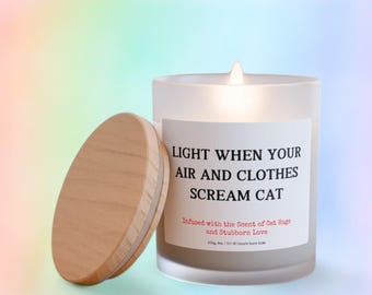 Vela divertida personalizada para dueños de gatos, huele como Light Me When The Cat, regalo para el cumpleaños de mamá o papá gato, regalo divertido para amantes de los gatos