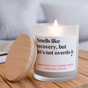 Encouragement Personalised Recovery Get Well Soon Candles Funny Gift for Friend Cozy Care Post Surgery Recovery Gift Frosted Glass Candle