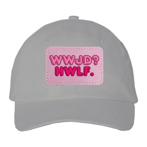 WWJD? HWLF Bio-Washed Classic Hat Gift, Christian Affirmations Gifts For her him with Custom Leather Patch Hat,Leatherette,Trucker Style