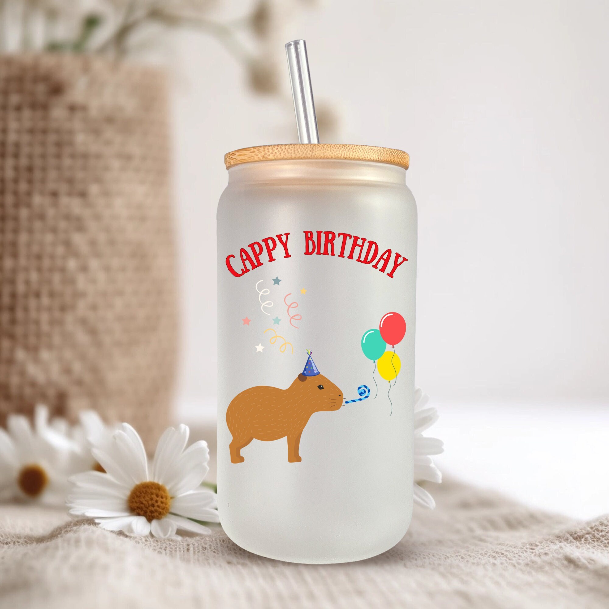 Capybara Gifts For Girls Cute Capybara With Birthday Cake On Head Capy ...