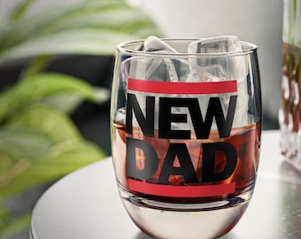 Dad-to-be Whiskey Glass - New Dad Whiskey Glass, First Time Dad - Gift For Dad