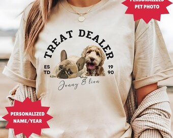 Personalized Funny Dog Lover Shirt, Dog Mom Gift, Treat Dealer TShirt, Dog Mom Tee, Gift For Dog Lover, Dog Person, Funny Dog Shirt