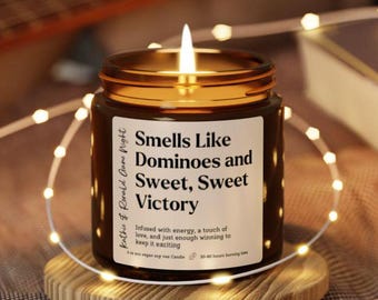 Smells like Funny Domino Game night Candle, Personalized Gaming Gift for Couples Board Game Lover, GameNight Family Fun Gifts for player