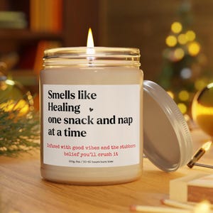 Healing Get Well Soon Candles Funny Gift for Friend Long Distance Cozy Care Post Surgery Recovery Cancer Survivor Gift Chemo Gift Candle 9oz