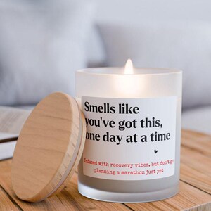 You got this Recovery Get Well Soon Candles Funny Gift for Friend Cozy Care Post Surgery Recovery Gift Frosted Glass Candle, 11oz