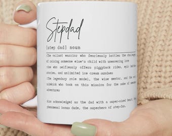 Step dad Personalized Ceramic Mug gift, daddy definition, Christmas special gifts from kids, bonus father coffe mug