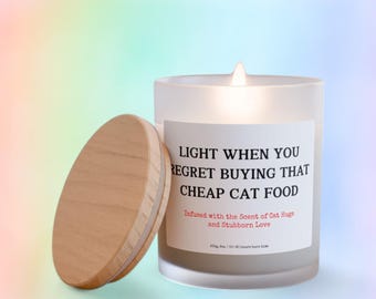 Vela divertida personalizada para dueños de gatos, huele como Light Me When The Cat, regalo para el cumpleaños de mamá o papá gato, regalo divertido para amantes de los gatos