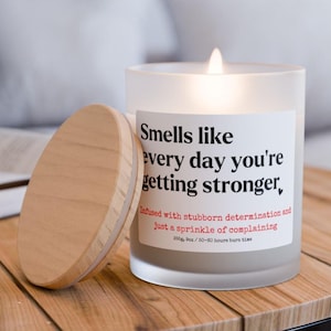 Healing Recovery Get Well Soon Candles Funny Gift for Friend Long Distance Cozy Care Post Surgery Recovery Gift Frosted Glass Candle, 11oz