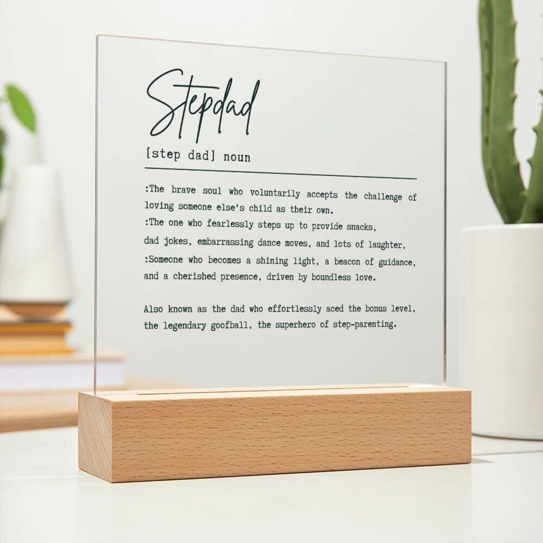 Step Dad Definition To Our Beloved Step Dad / Bonus Dad Gift - Definition Appreciation ...