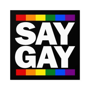 Sagen Sie Gay WASSERFESTer Aufkleber im Regenbogen-Gay-Pride-LGBTQ-Old-School-Hip-Hop-Stil für Laptop, Telefon, Tumbler, Indoor-Outdoor-Stick