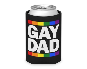 Custom coozies Can Cooler - LGBTQ Pride Gift - Pride Beer Holder - Funny Gift for Beer Lovers - Gay Dad Gift - Pride Can Cozy - Fatherhood