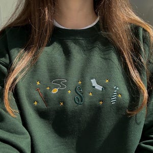 Fantasy Embroidered sweatshirt, Wizard sweatshirt, Book sweatshirt, Bookish sweatshirt, Birthday gift, School of Magic, Personalized gift