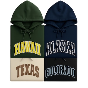 Custom Embroidered Hoodie, Varsity state embroidered filled hoodie, Embroidered University Hoodie, College Hoodie