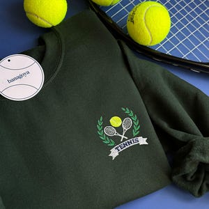 Embroidered Tennis Sweatshirt, Gifts for tennis players, Vintage sweatshirt, Tennis Crewneck, Tennis gifts for women, Tennis gifts for men