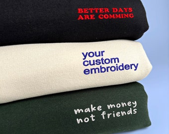 Geborduurd sweatshirt op maat, shirt op maat, hoodie op maat, gepersonaliseerd cadeau