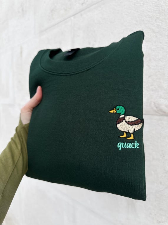 Mallard Duck Embroidered Sweatshirt, Cozy Wildlife Hoodie, Nature Lover Crewneck, Duck Lover Gift, Fall Outdoor Shirt