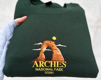 Arches National Park Sweatshirt, Embroidered Hoodie, Hiking shirt, National parks gifts