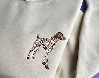 Besticktes Deutsch Kurzhaar Sweatshirt, Jagdhund Sweatshirt, Deutsch Kurzhaar Geschenke, Haustier Hoodie, Hundeliebhaber Geschenk