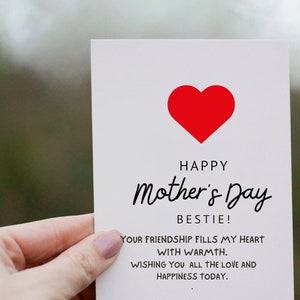 Biglietto di auguri per la festa della mamma di Bestie & Friend, biglietto d'auguri, download istantaneo, stampabile, modello Canva, regalo per la festa della mamma