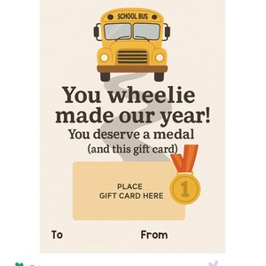 Bus Driver Appreciation/ Bus Driver Valentine/ Thank you Note for Bus Driver/ Gift Tag/ Bus Driver Gift Ideas/ Bus Driver Thank You