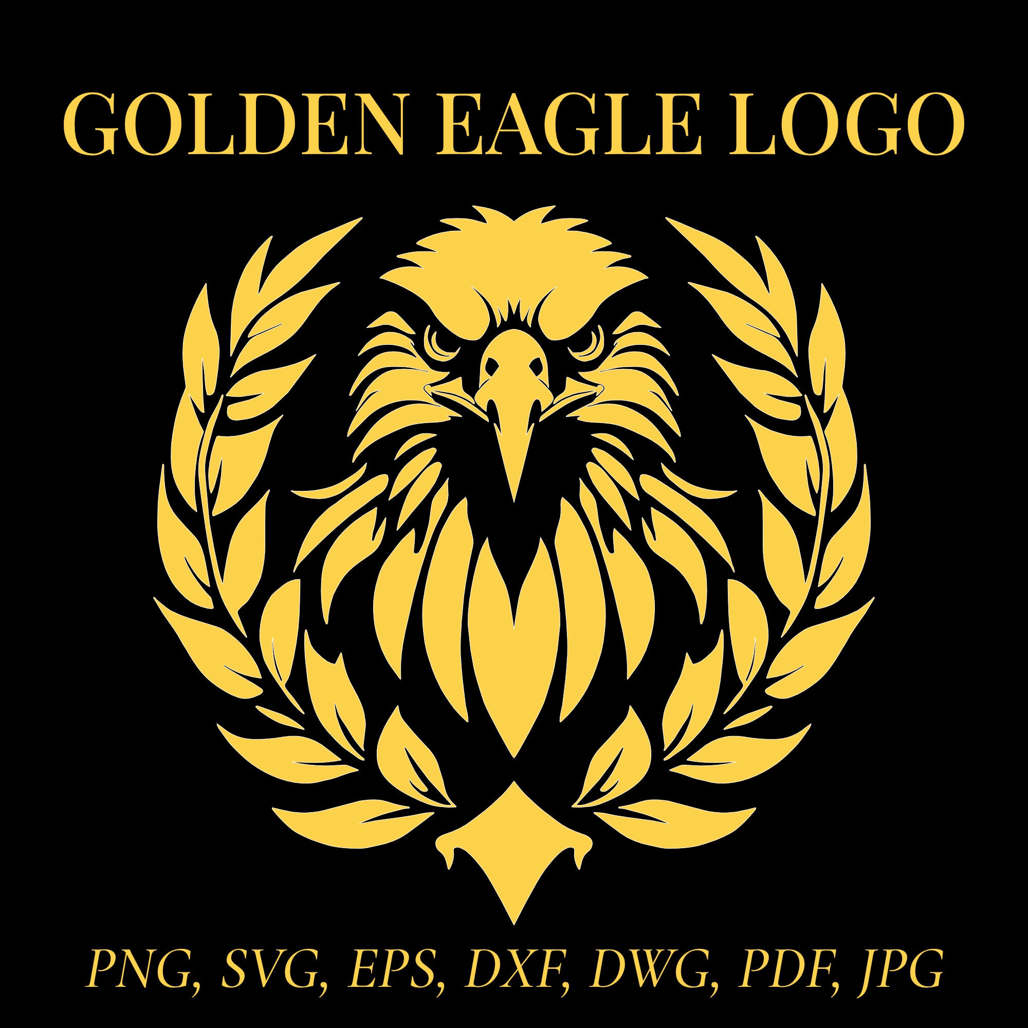 Golden Eagle SVG PNG Logo, Bird Circle Silhouette Design for Crest, Wreath  Symbol Emblem for Branding, Sport Business Identity for Growths - Etsy, image size:2000x2000