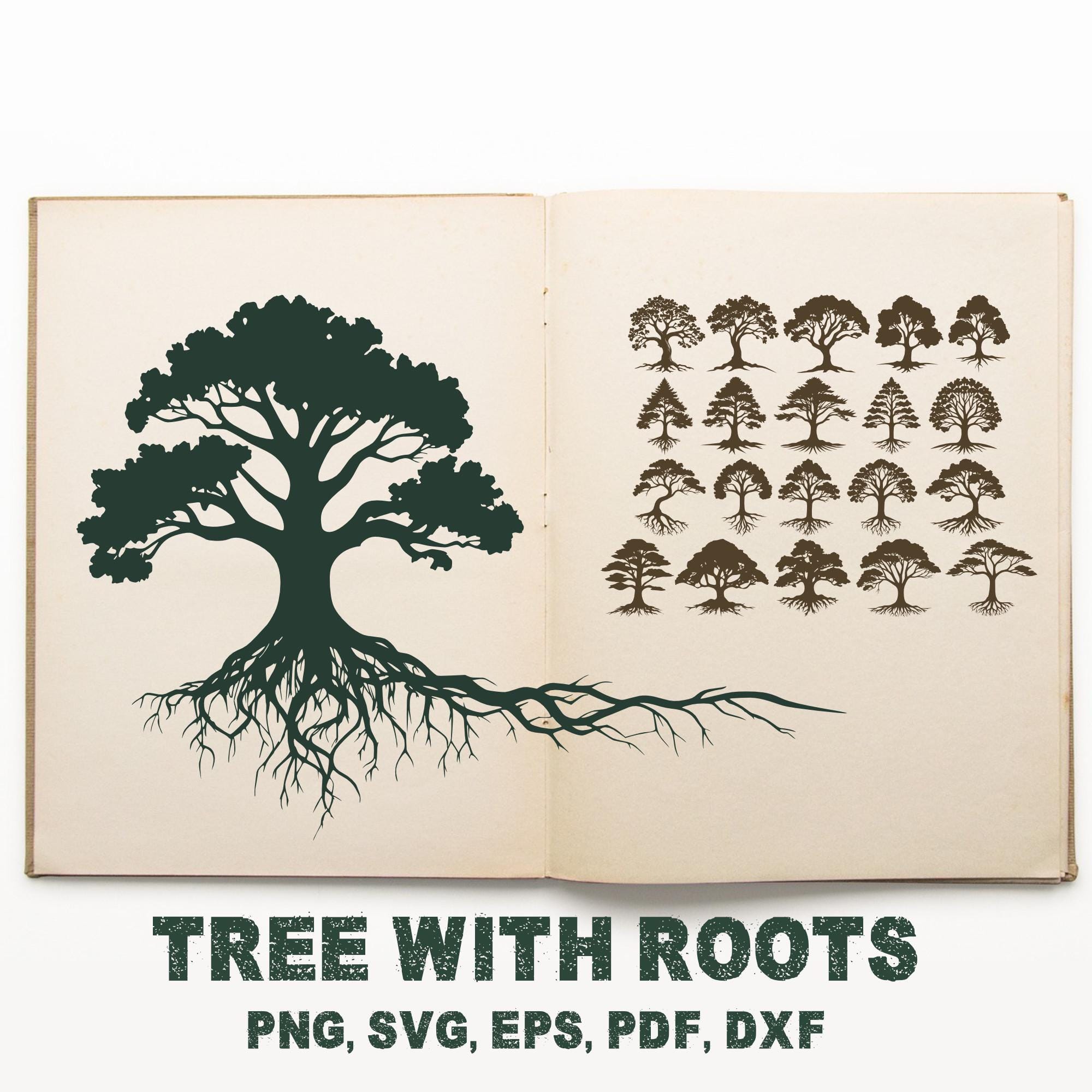 Tree With Roots SVG Bundle, Silhouette Cut File Cricut, Nature ...
