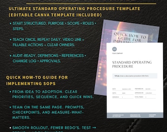 Business Systems Bundle — Ultimate SOP (Fillable) + Implementing SOPs Quick Guide (PDF) | Plug n Play | Instant Download