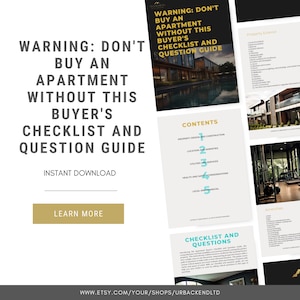 Kaufen Sie keine Wohnung ohne diese Checkliste und Fragenleitfaden - PDF-Format - Sparen Sie, indem Sie wissen, was Sie fragen müssen!