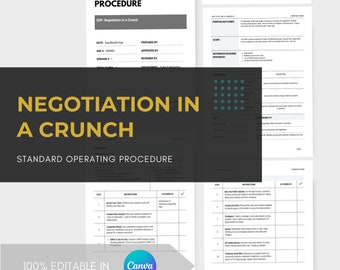 Salary Negotiation, Conflict, Deals, Contracts |Standard Operating Procedure | SOP Template | Business Negotiation |  Canva Editable