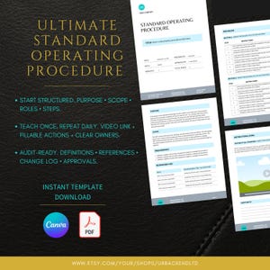 SOP Template: Editable Standard Operating Procedure (Canva & PDF)