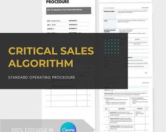 2024 Critical Sales Algorithm |Standard Operating Procedure | SOP Template |  Sales Strategy | Sales for Business Growth | Canva Editable