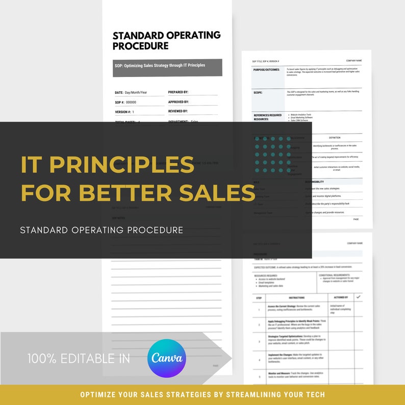 Standard Operating Procedure SOP Template Sales Strategy Using IT ...