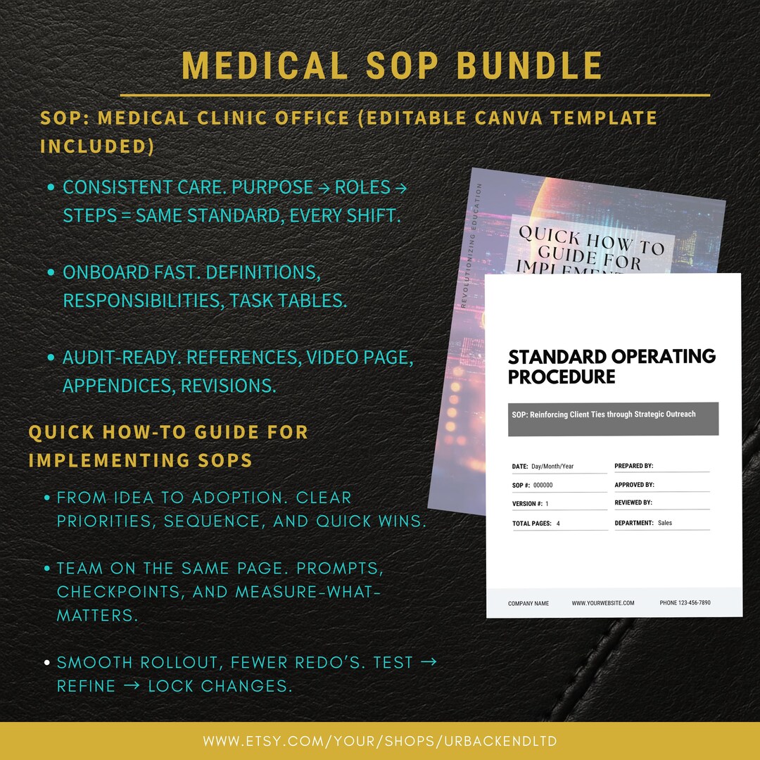 Medical Denial Sop Example.pdf Clinic Operations Bundle — Medical SOP Template (canva) + SOP ...