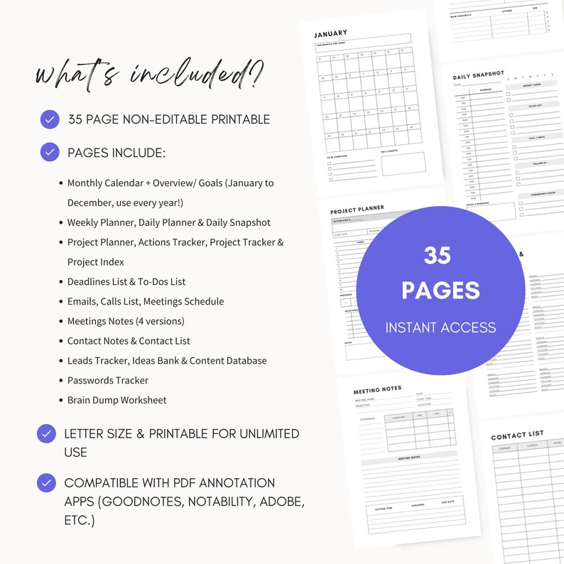 Remote Work Planner - Business Manage Task List - Work From Home Office