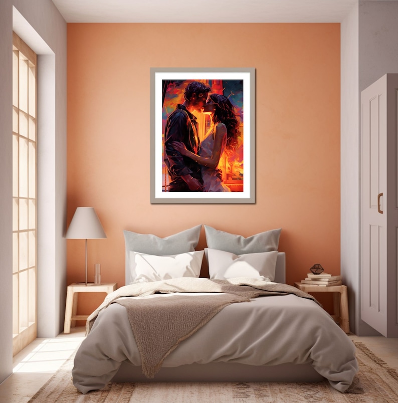 Romantic Couple Kissing Wall Art Handsome Man and Beautiful Woman Neon ...