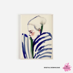 Abstract People Art, Mid Century Art, Modern Abstract Art, Abstract Wall Art, Minimalist Print, Living Room Wall Art, Wall Decor