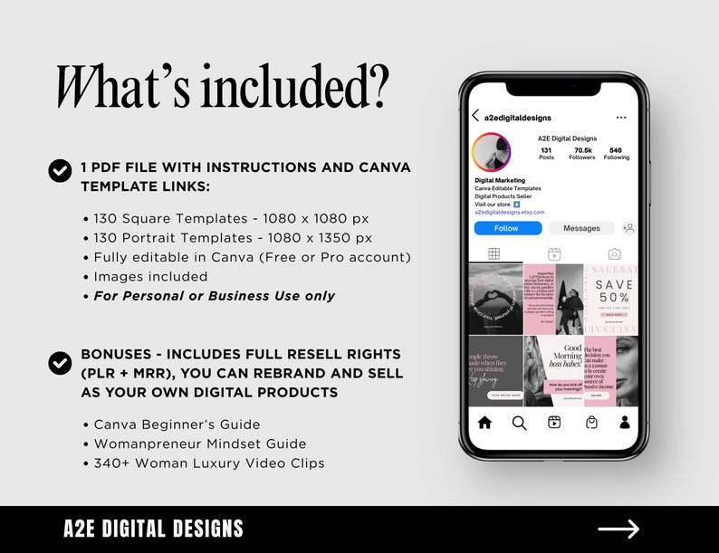 Female Entrepreneur Instagram Templates: Business Coach Social Media Posts (Canva Editable Digital Download) image 3